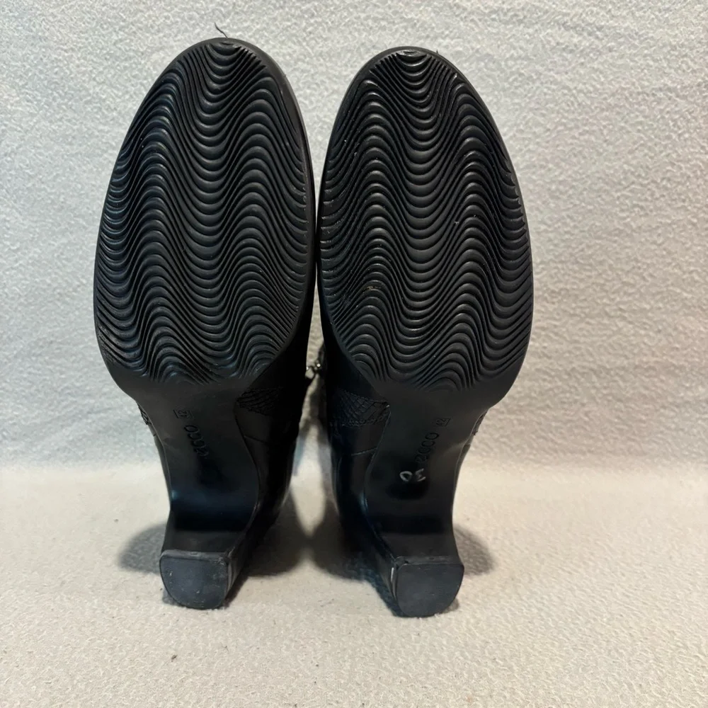 Ecco Alliston black women’s heeled ankle boots EU size 42 side zipper